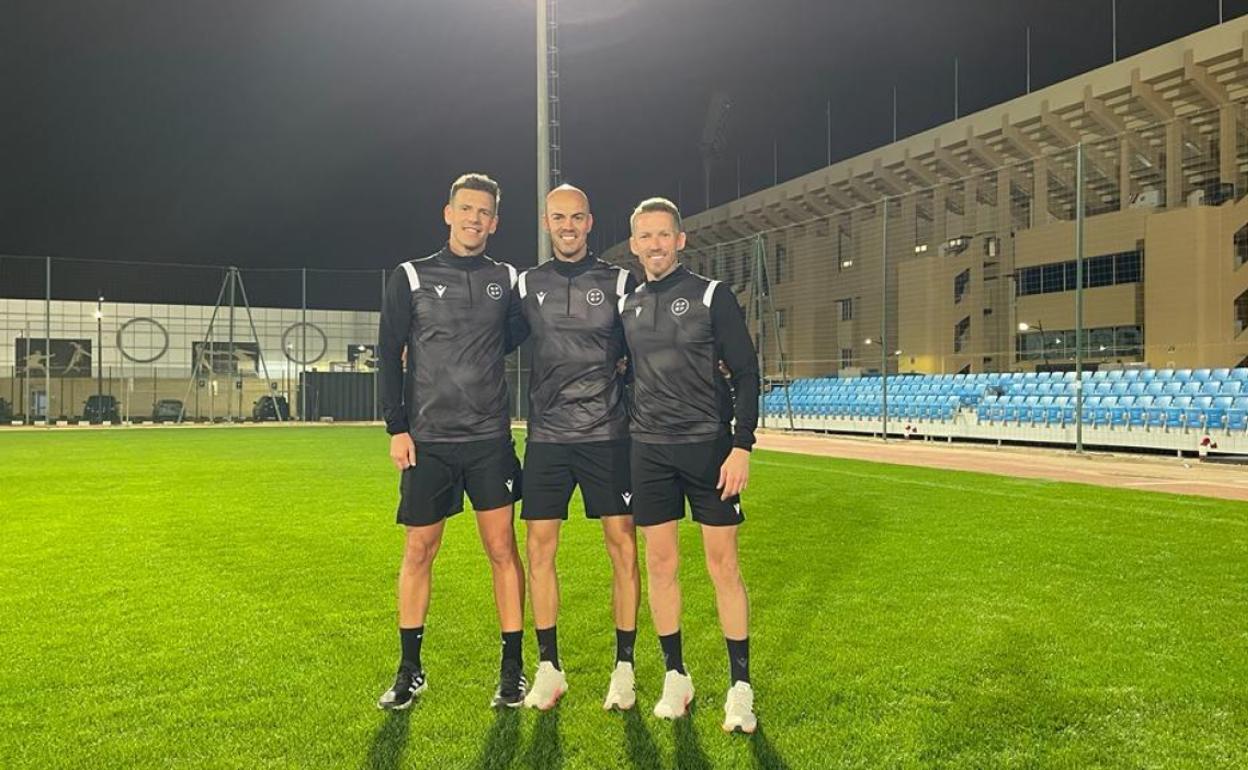 Pulido Santana, Naranjo Pérez y Hernández Hernández, en la Supercopa de España disputada en Arabia Saudí. 