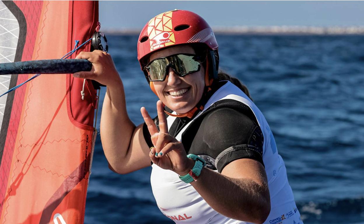 Pilar Lamadrid, reina de la jornada inaugural en Lanzarote. 