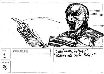 Imagen secundaria 1 - Storyboards de 'Acción Mutante'.