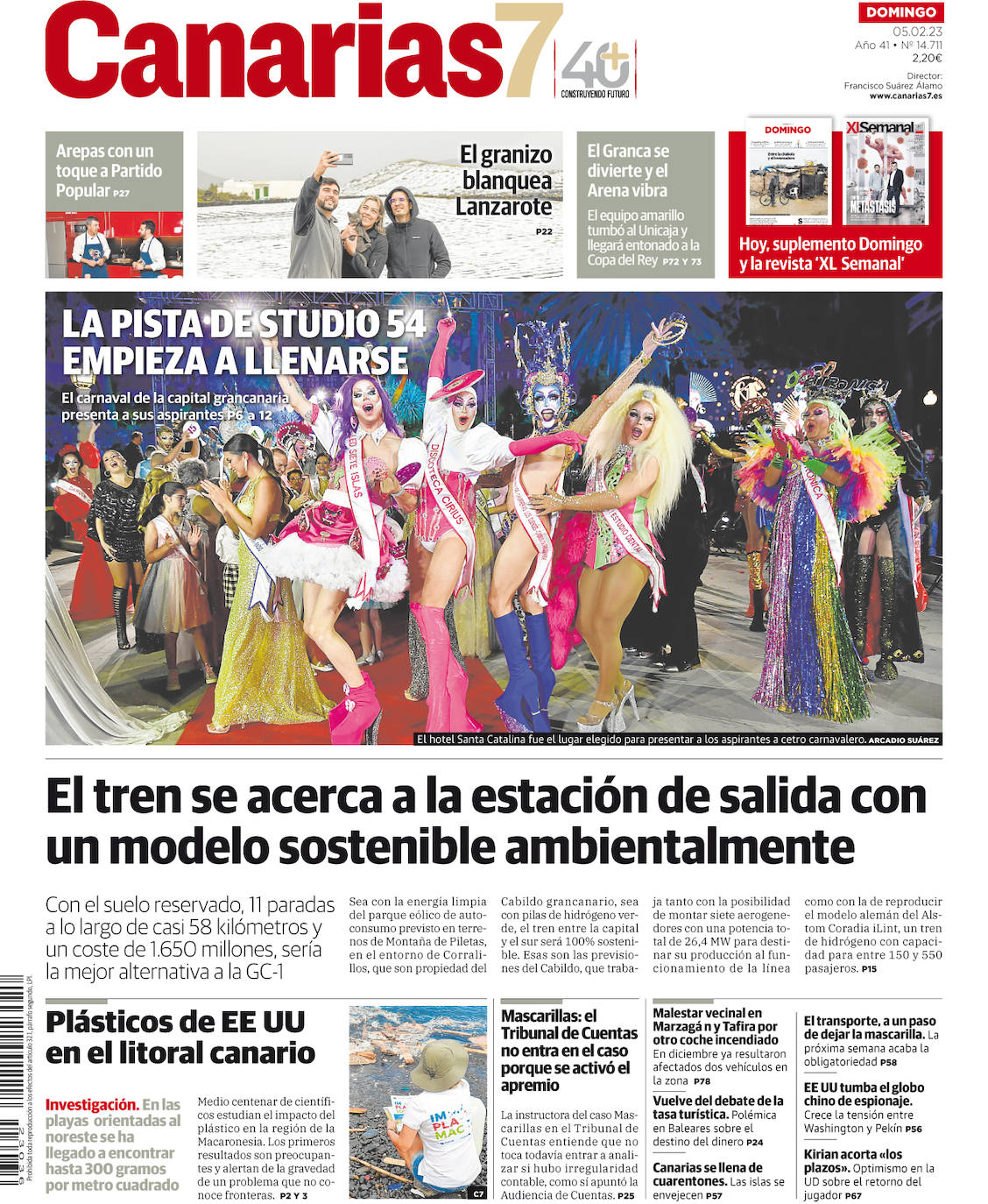 Vea la portada de CANARIAS7 de este domingo 5 de febrero