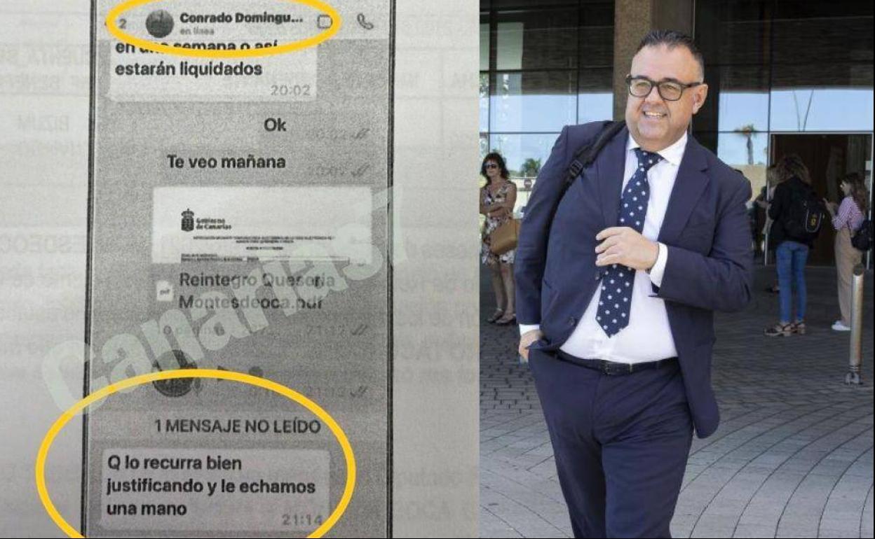 Captura de los mensajes de Whatsapp enviados por Conrado Domínguez. 