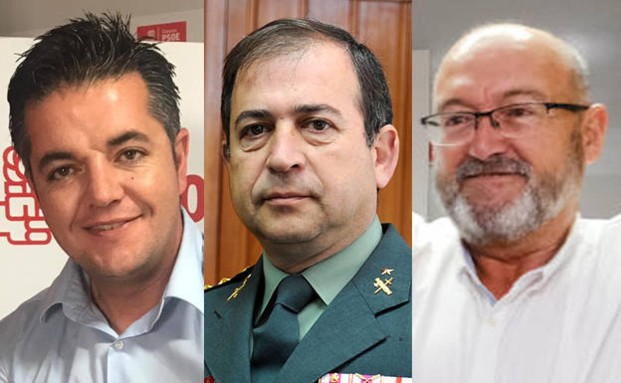 Taishet Fuentes (i), ex director general de Ganadería del Gobierno de Canarias, Francisco Javier Espinosa (c), general jubilado de la Guardia Civil y Juan Bernardo Fuentes (d), diputado del PSOE en el Congreso por Las Palmas. / C7