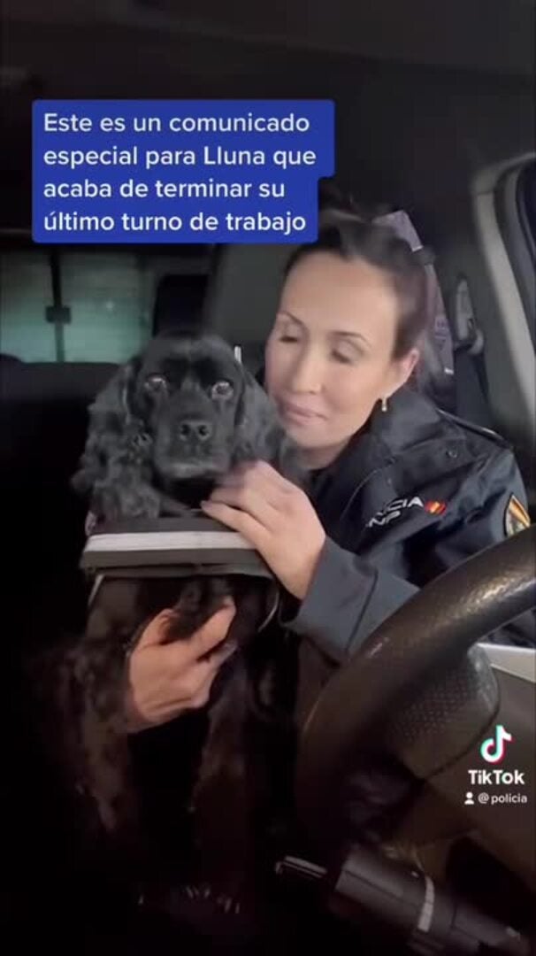 Guardia Civil adopta a Lluna, perro que le guiaba durante su servicio y que ahora se jubila