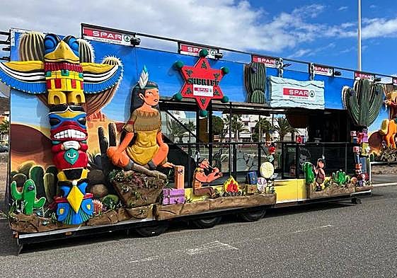 La carroza de SPAR Gran Canaria ya se encuentra preparada para la cabalgata.