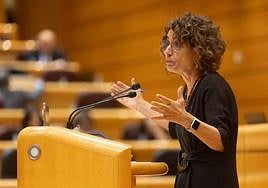 La ministra de Hacienda, María Jesús Montero, este miércoles durante el debate de los objetivos de estabilidad presupuestaria.