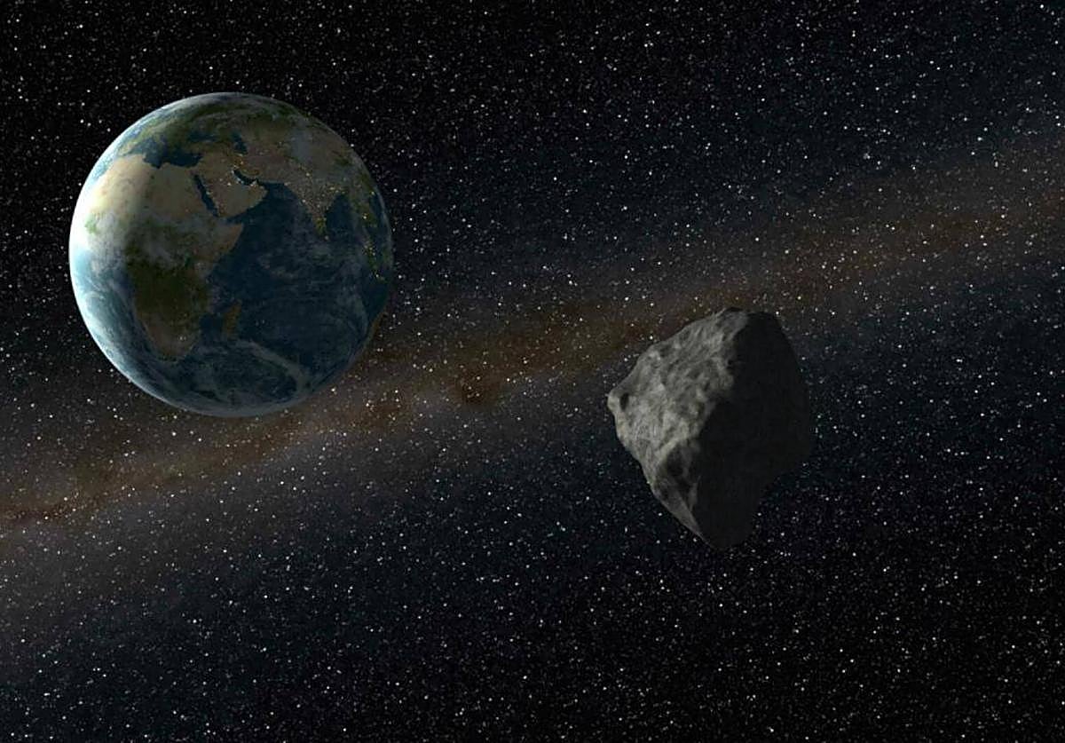 Representación de un asteroide cercano a la Tierra.