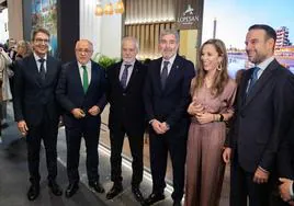 De izq a dcha Zoilo Alemán, Antonio Morales, Santiago de Armas, Fernando Clavijo, Jessica de León, José Alba.