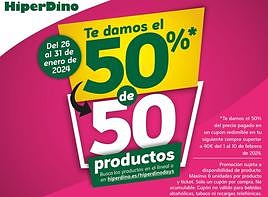 50 productos al 50% solo en HiperDino