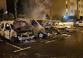 Estado en el que quedaron algunos de los vehículos afectados.