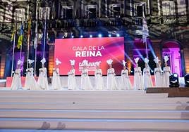 Las candidatas a reina del carnaval de Las Palmas de Gran Canaria, durante el sorteo del orden de participación.