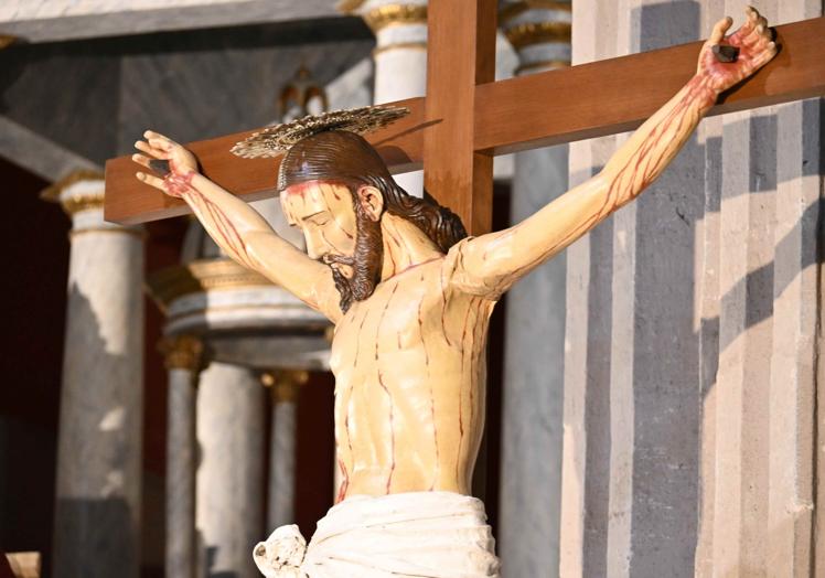 Imagen del Cristo Crucificado del Santuario de Santiago de los Caballeros, en Gáldar.