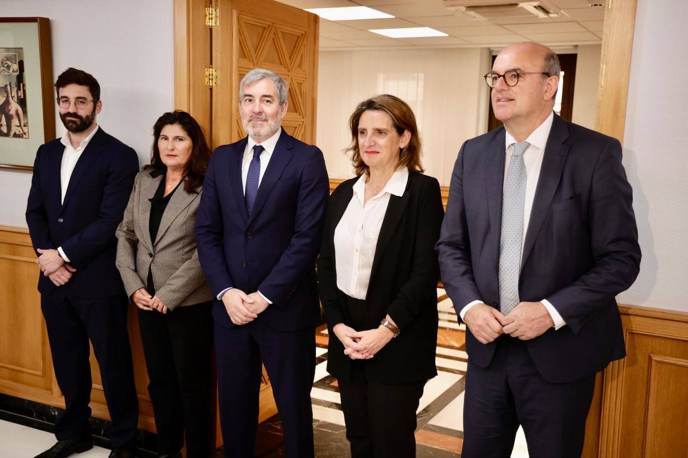 El encuentro de Fernando Clavijo y Teresa Ribera, en imágenes