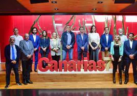 Colaboradores de Canarias7 Carrera de Empresas en la presentación de la prueba este martes.