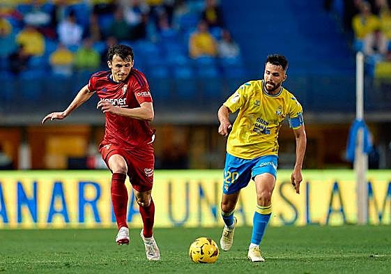Kirian, en el partido de la jornada pasada ante el Atlético Osasuna.