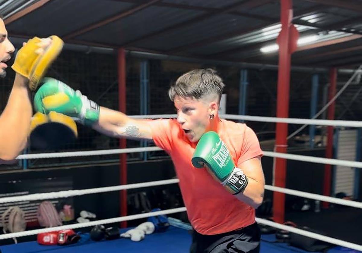 Davinia Pérez, durante un entrenamiento.