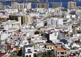 Vista aérea de la ciudad de Las Palmas de Gran Canaria.