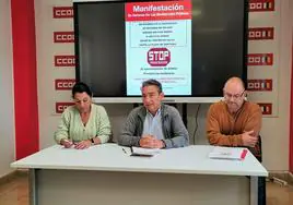Imagen de los representantes sindicales de la Residencia Genoveva Díaz de Gáldar.