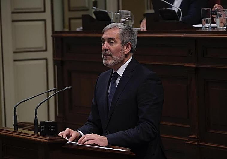 Fernando Clavijo, durante su discurso.