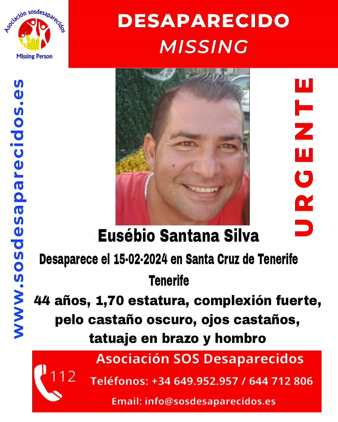 Localizan con vida a Eusébio Santana Silva en Santa Cruz de Tenerife