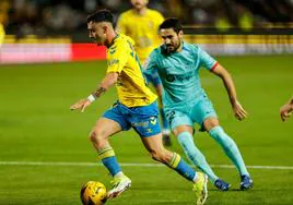 Alberto Moleiro, en el partido ante el Barcelona.