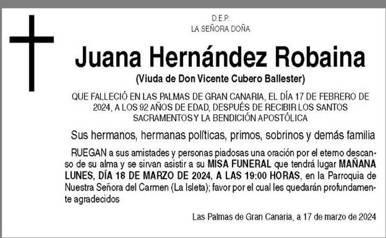 Juana Hernández Robaina | Canarias7