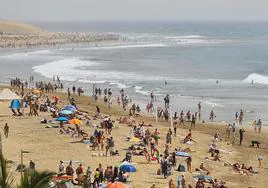 Imagen de la calima presente este domingo en el sur de Gran Canaria.