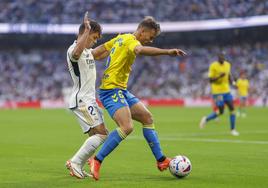 Eric Curbelo, contra el Real Madrid, en su único partido este curso.