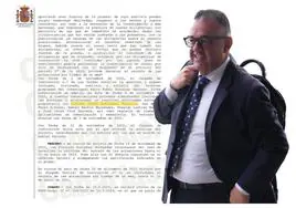 El decreto de la Fiscalía Europea y, a su lado, el investigado Conrado Domínguez.