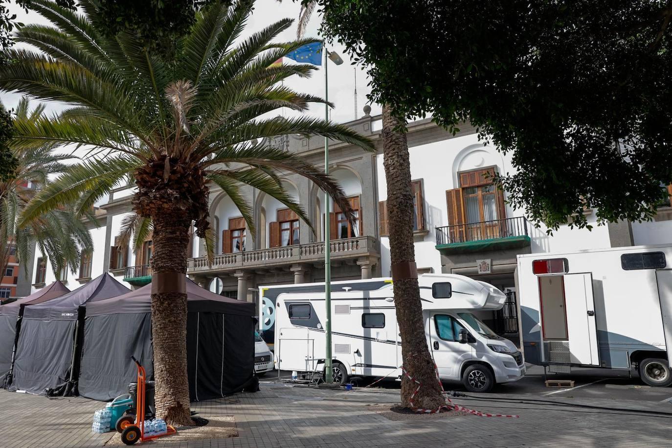 La Delegación del Gobierno de Canarias se convierte en un plató de cine