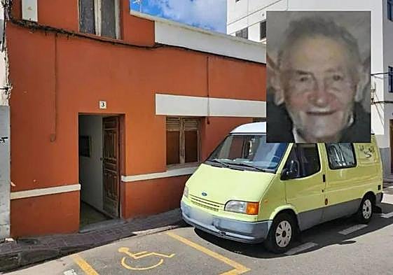 Vivienda donde fue hallado Domingo, al que no se veía desde octubre junto su foto.