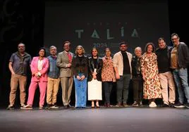 Foto de familia durante los premios este jueves, en el Teatro Guiniguada.