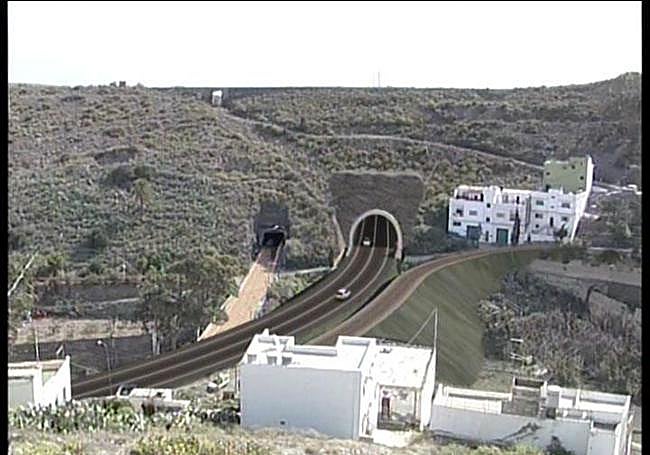 Infografía de los dos túneles de Tenoya antes de que se abriera el de dos carriles.