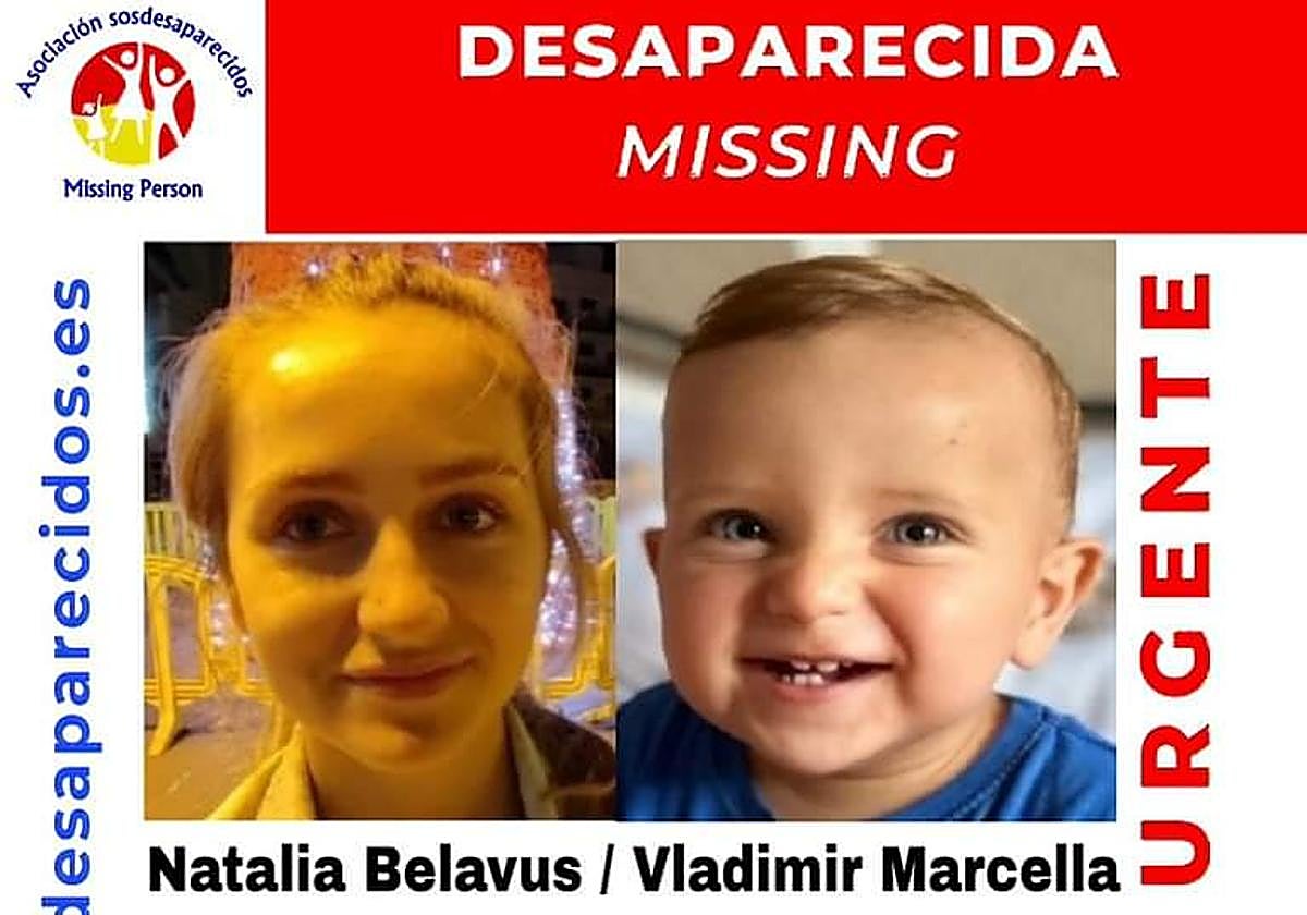 Vladimir M., el menor de 1 año desaparecido, y su madre, Natalia Belvus.