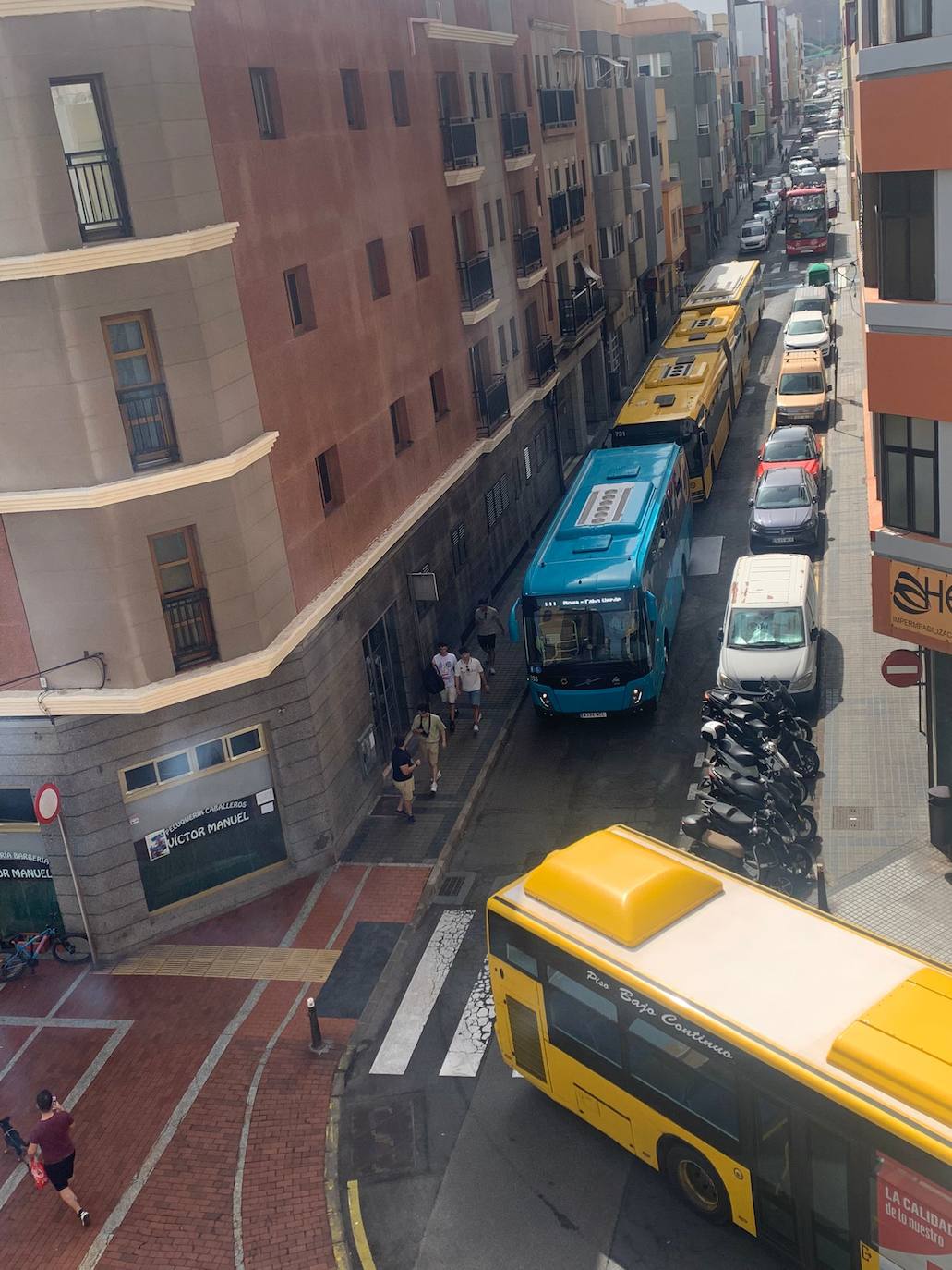 Atasco generado por el incidente.