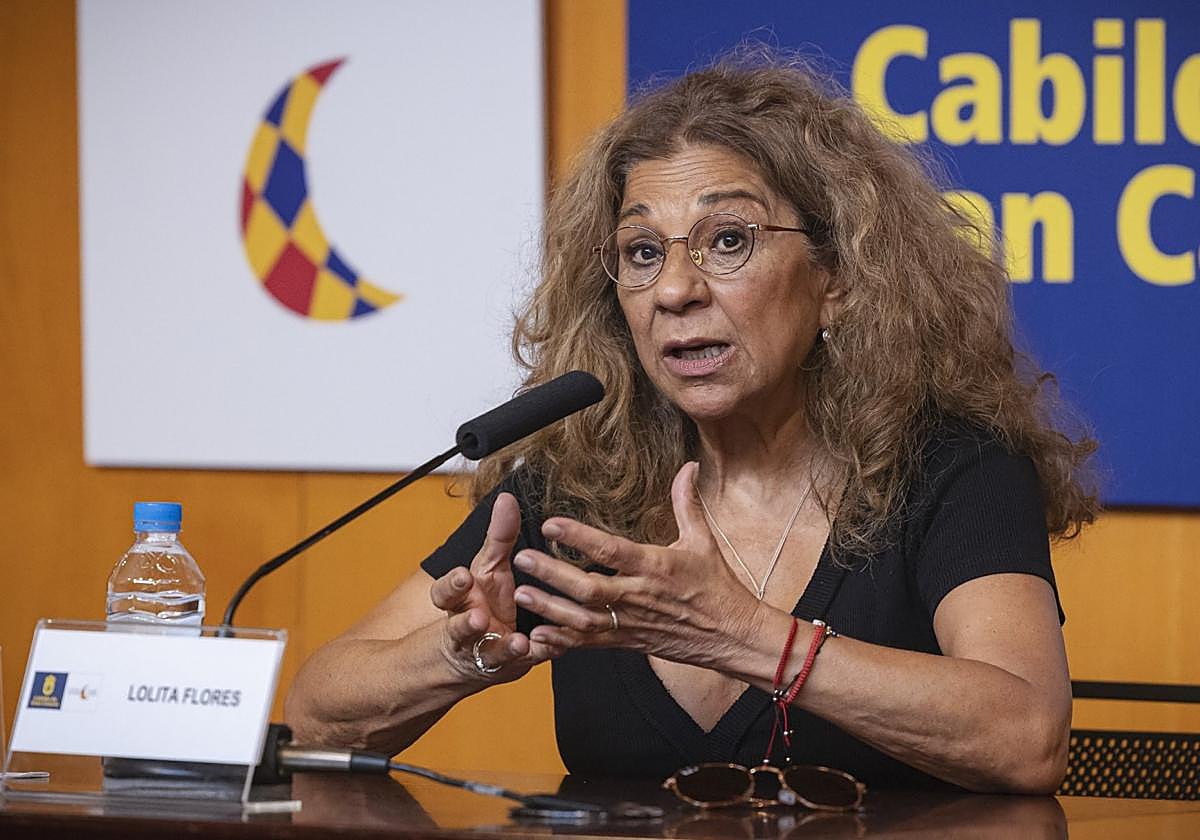 Lolita Flores, este jueves, en la presentación de 'Poncia', en el Cuyás.