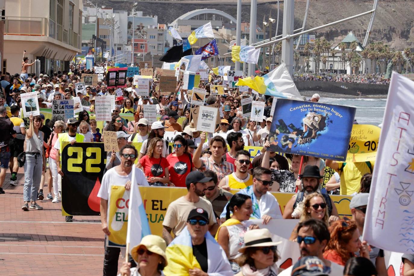 Las imágenes de la manifestación del 20A en toda Canarias