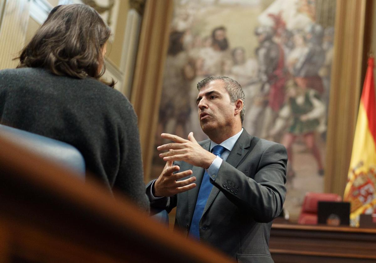 El vicepresidente Manuel Domínguez, este martes en el Parlamento.