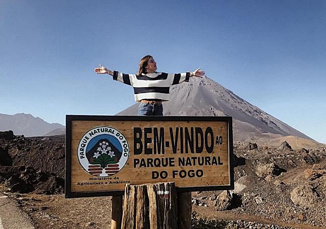 Elena, en uno de sus viajes.