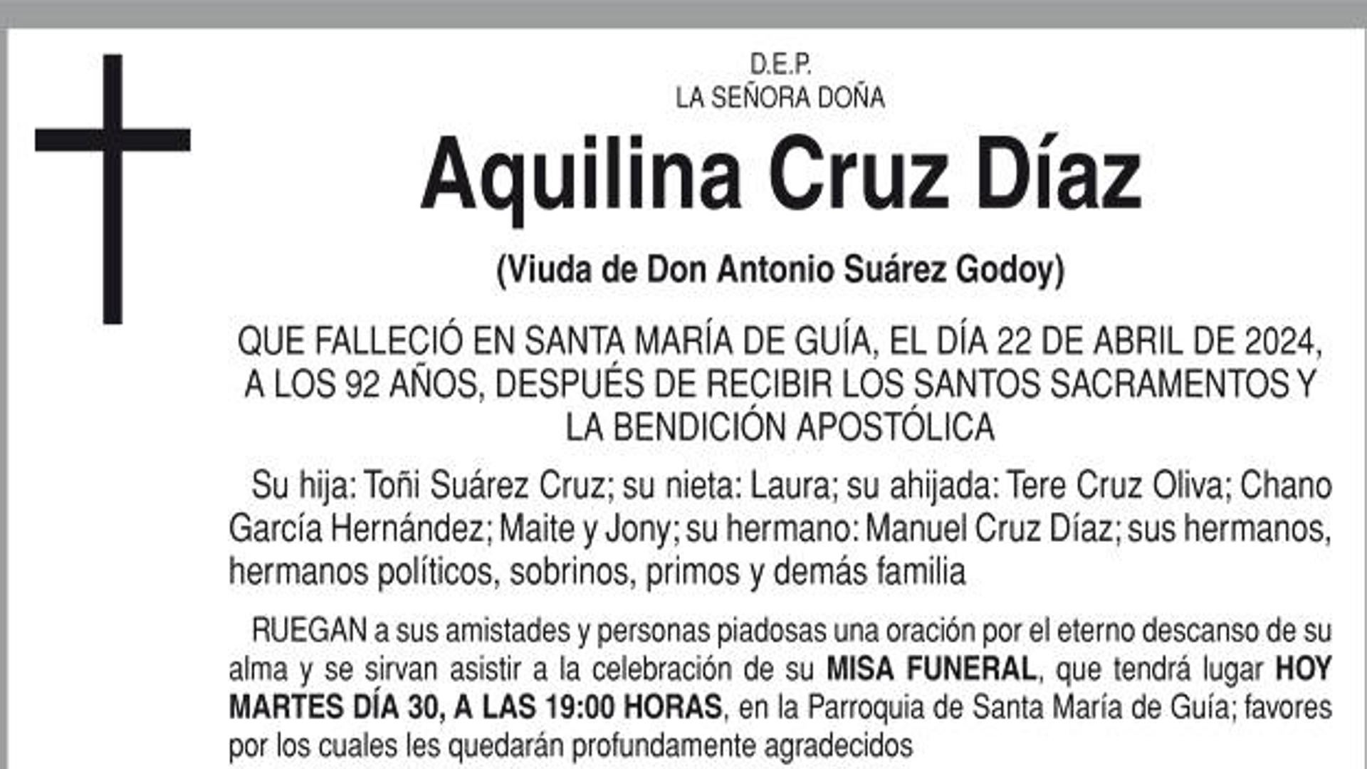 Aquilina Cruz Díaz | Canarias7