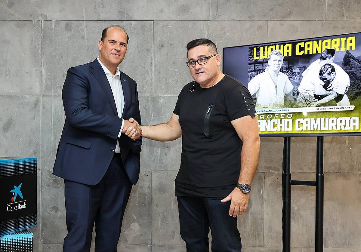 Manuel Afonso y José Antonio Caballero durante la presentación del acuerdo.