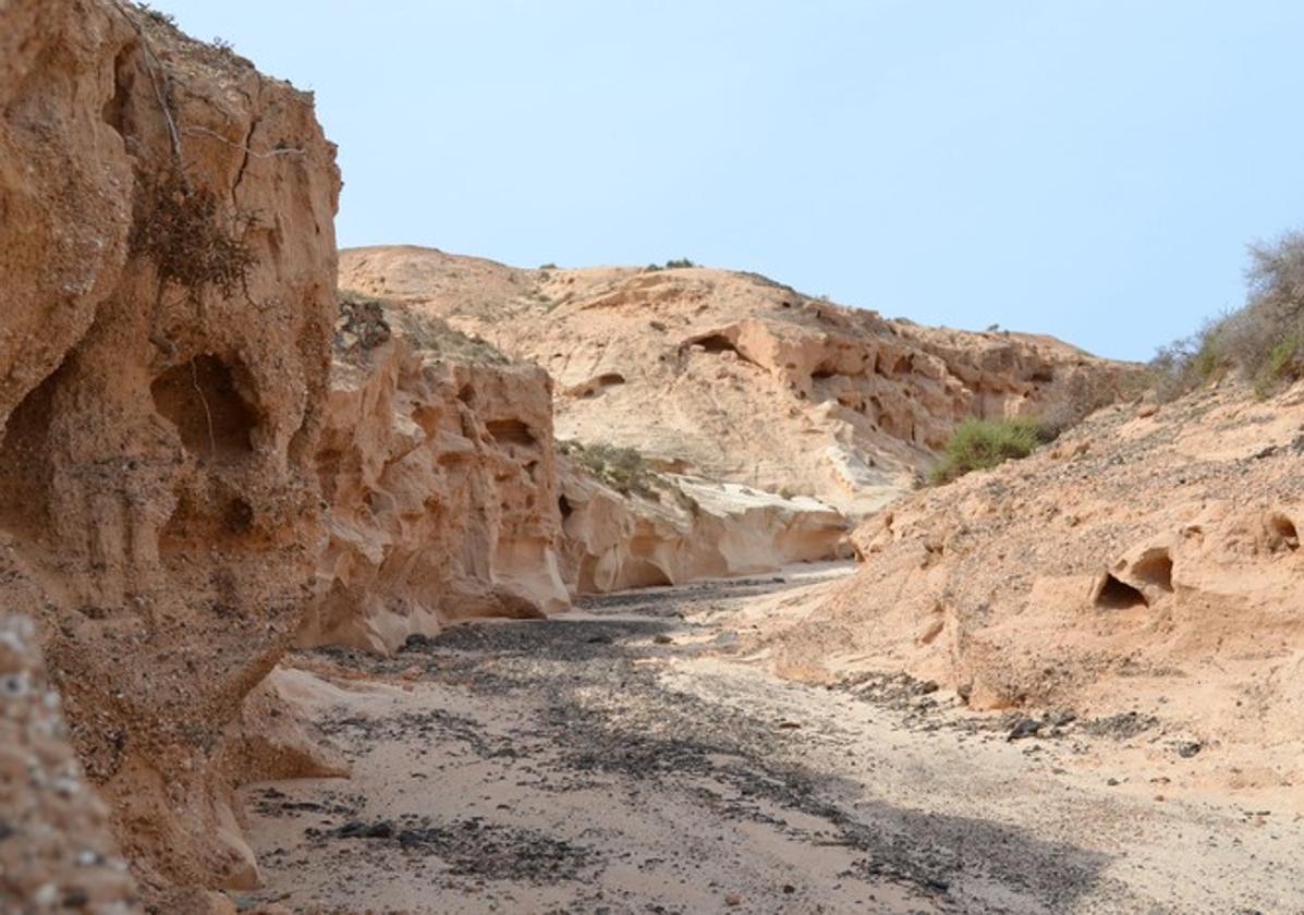 Barranco del Jable, al sur de Lajares, en el municipio de La Oliva.