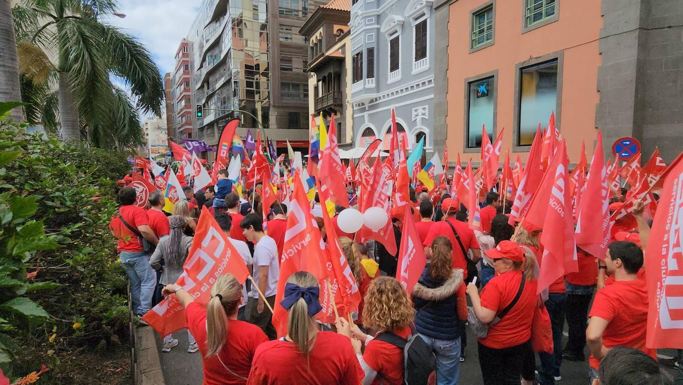 La manifestación en Gran Canaria por el Día Internacional de los Trabajadores, en imágenes