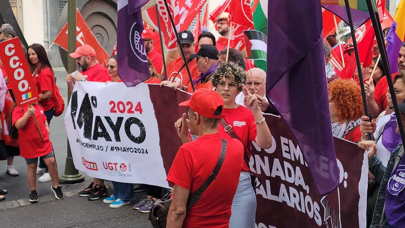 La manifestación en Gran Canaria por el Día Internacional de los Trabajadores, en imágenes