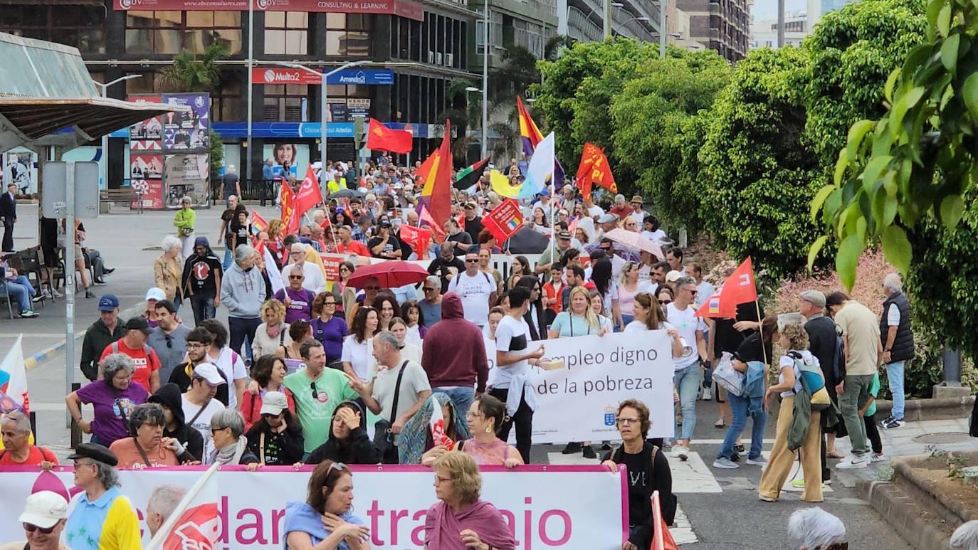 La manifestación en Gran Canaria por el Día Internacional de los Trabajadores, en imágenes