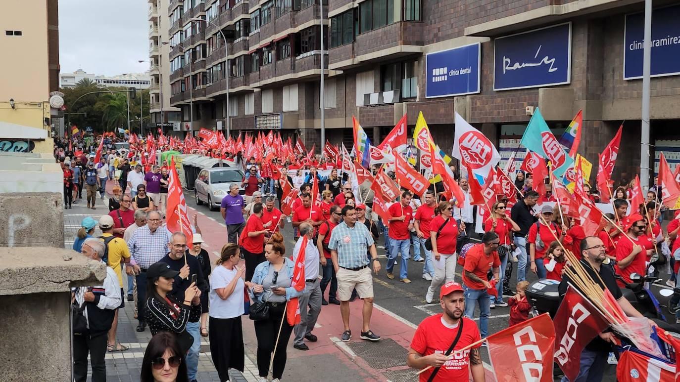 La manifestación en Gran Canaria por el Día Internacional de los Trabajadores, en imágenes