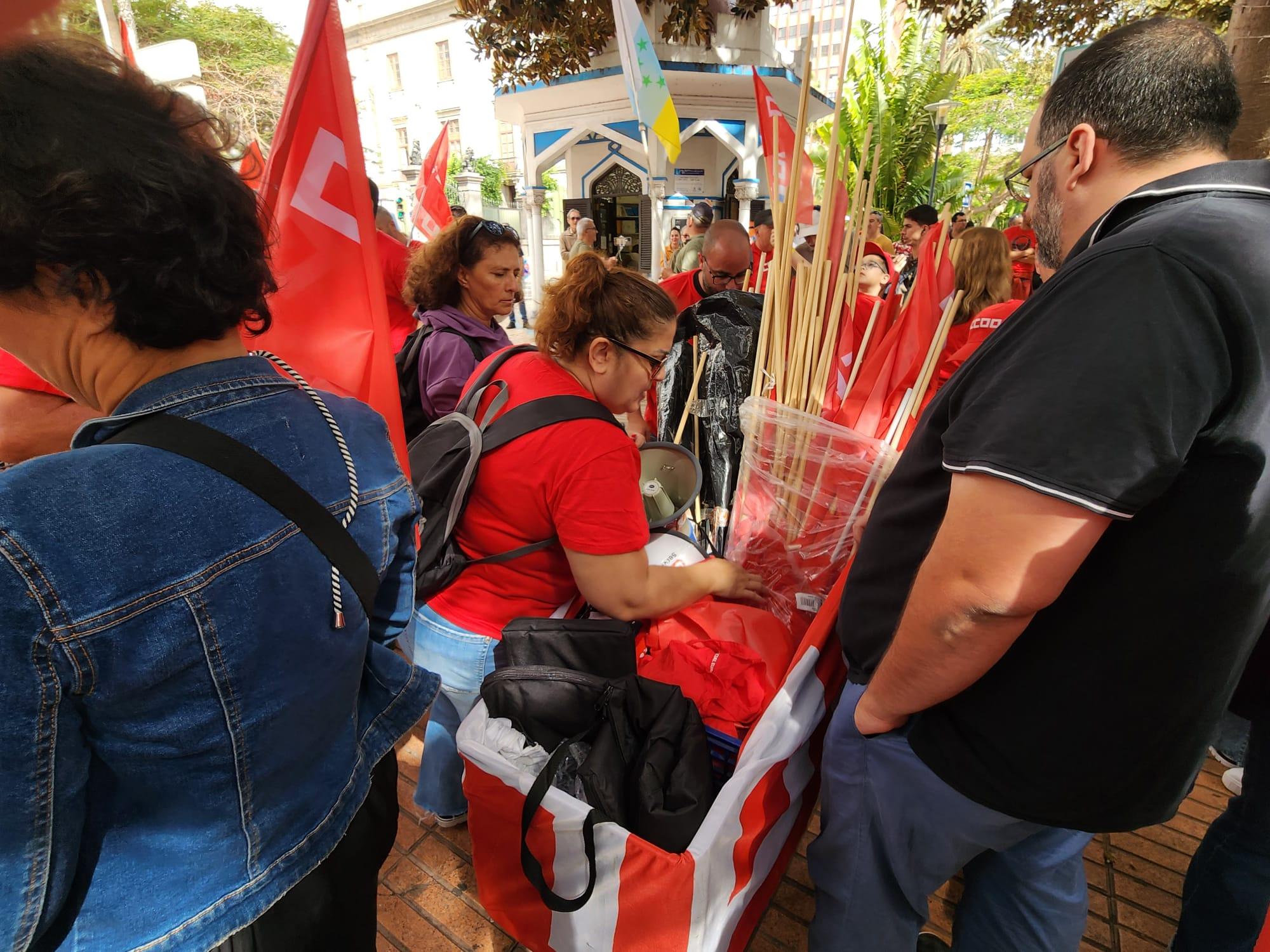 La manifestación en Gran Canaria por el Día Internacional de los Trabajadores, en imágenes