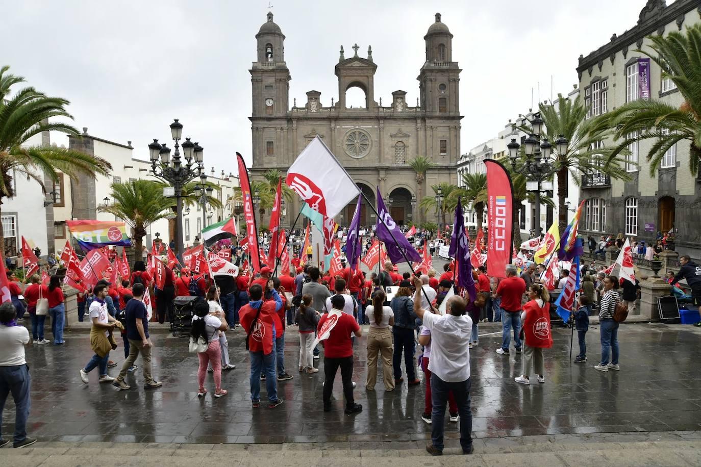 La manifestación en Gran Canaria por el Día Internacional de los Trabajadores, en imágenes