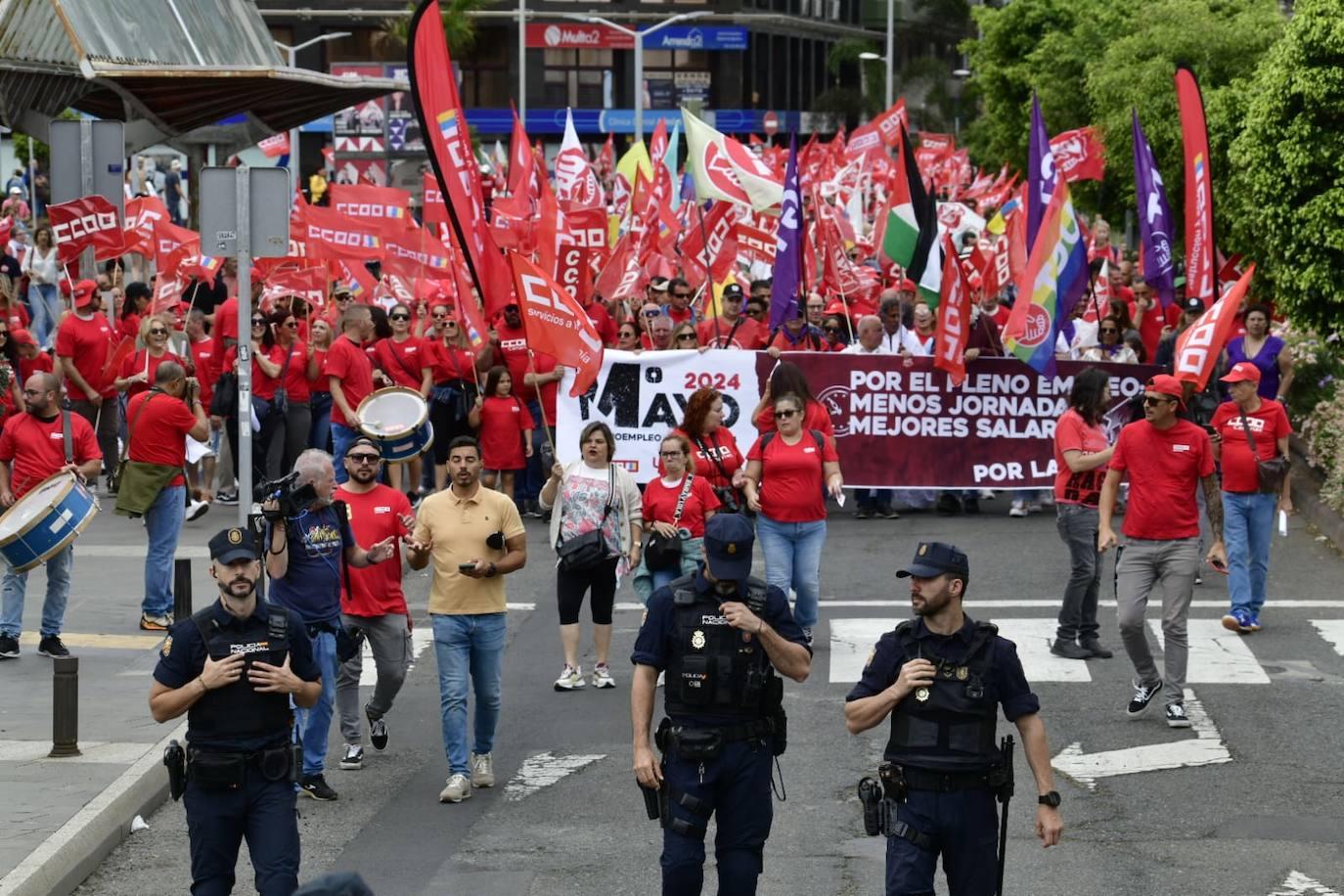 La manifestación en Gran Canaria por el Día Internacional de los Trabajadores, en imágenes