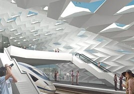 Recreación de la estación del tren en Vecindario, incluida en la primera fase del proyecto.