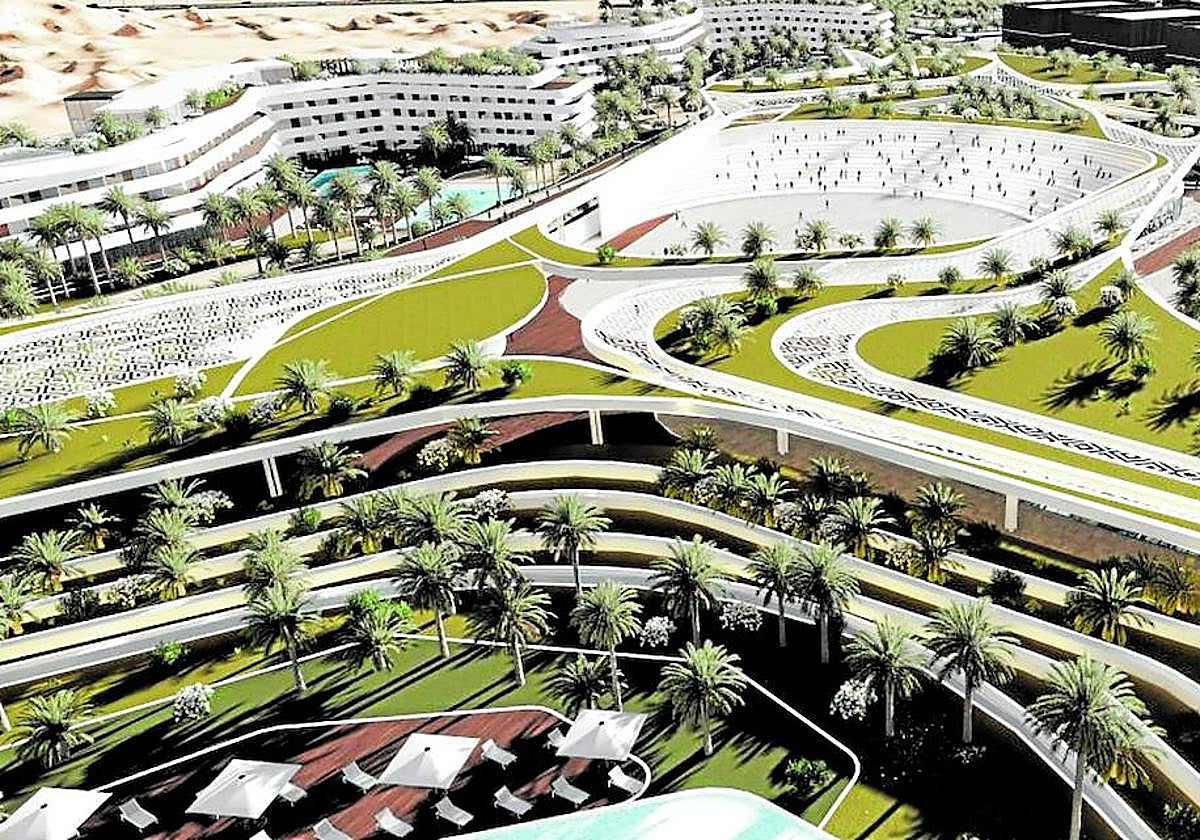 Recreación del proyecto de Newport para la isla de Fuerteventura.